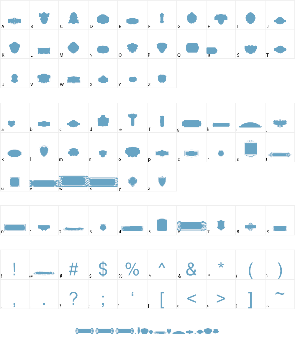 Black Panels Free Font Character